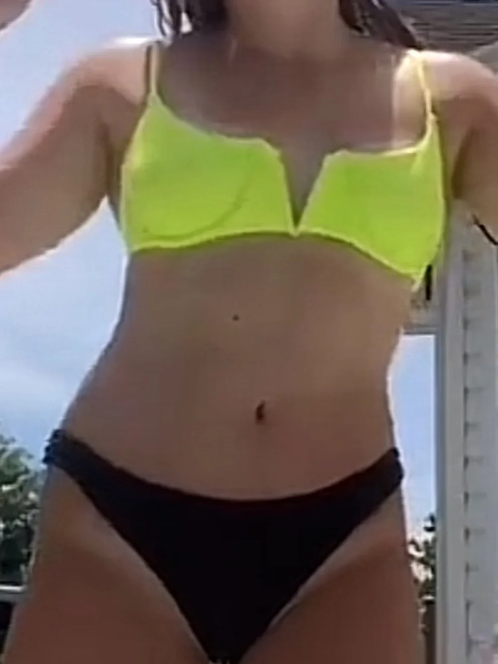 neon yellow bikini top *